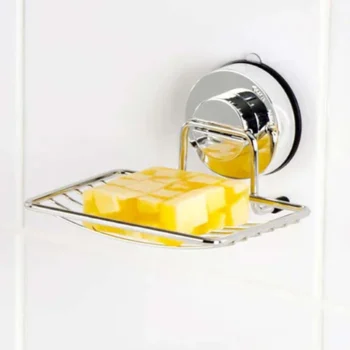 STAINLESS SOAP DISH WITH SUCTION CUP